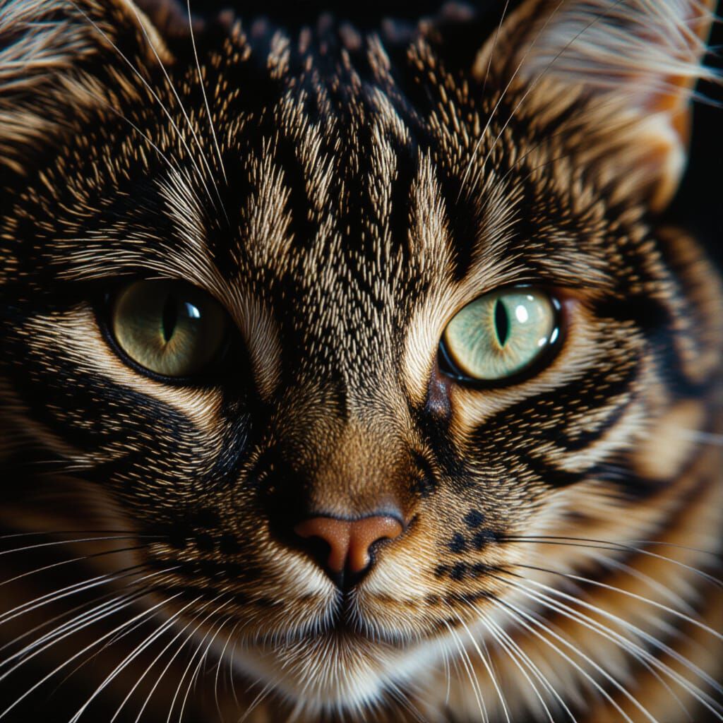 Shimmering Cat Eyes Close-Up: Cinematic 35mm Film