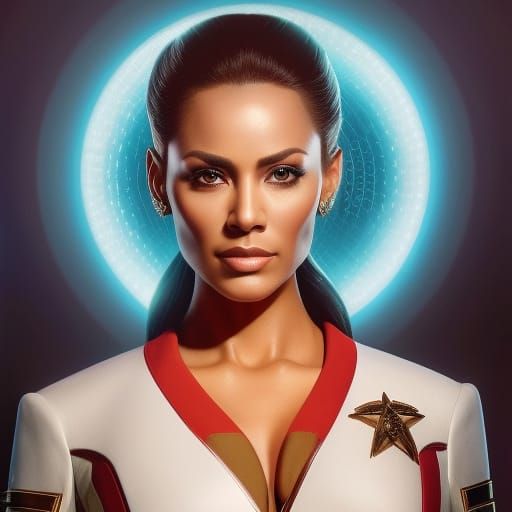 Gorgeous Star Trek Officer: Hyperrealistic Digital Portrait