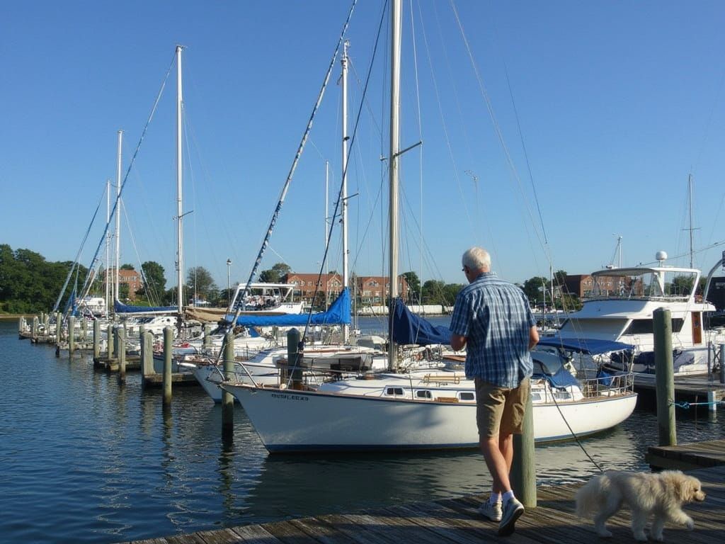 Serene Marina in Solomons, Maryland, in Impressionist Style