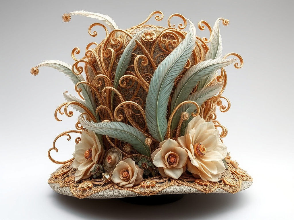 Opulent Hat with Filigree and Gemstones