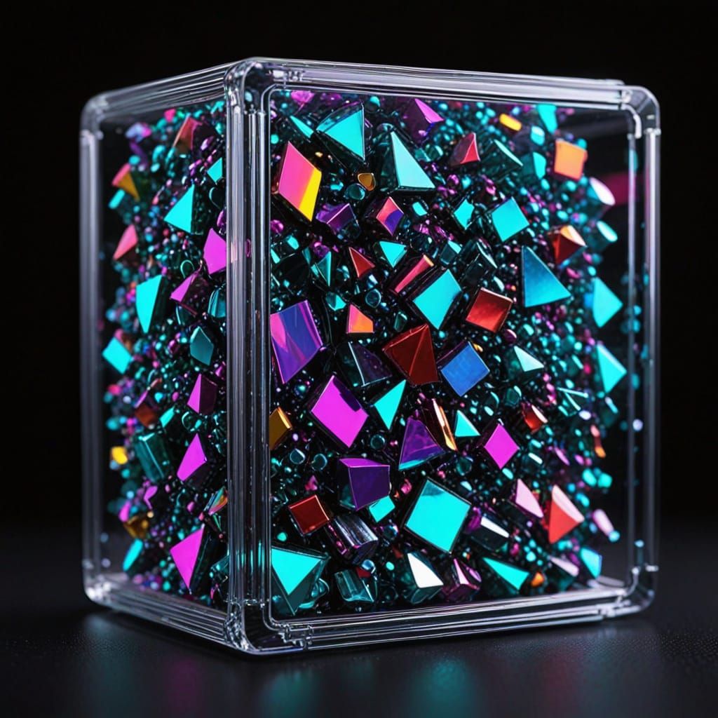 Neon Jewelry in Glitter Case with Glitch Art