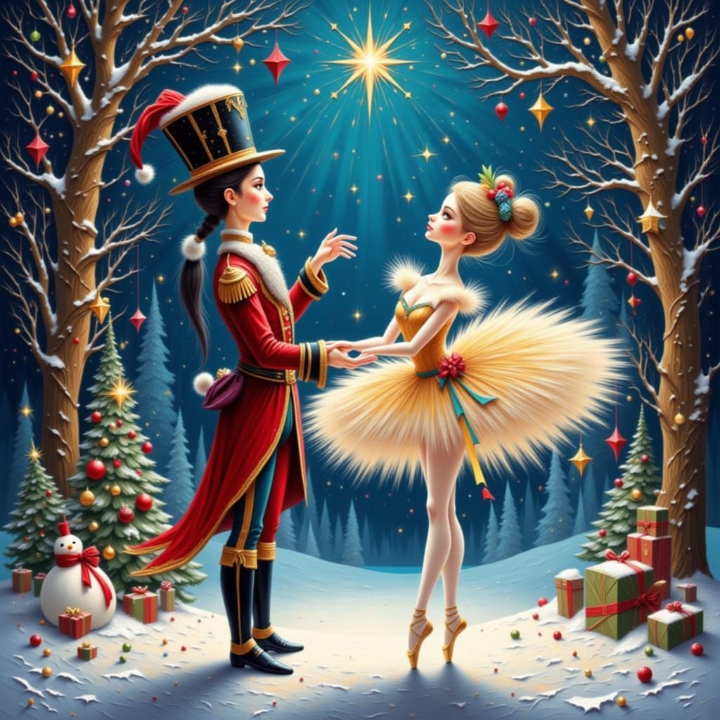 Whimsical Christmas Ballet with Nutcracker and Fairy