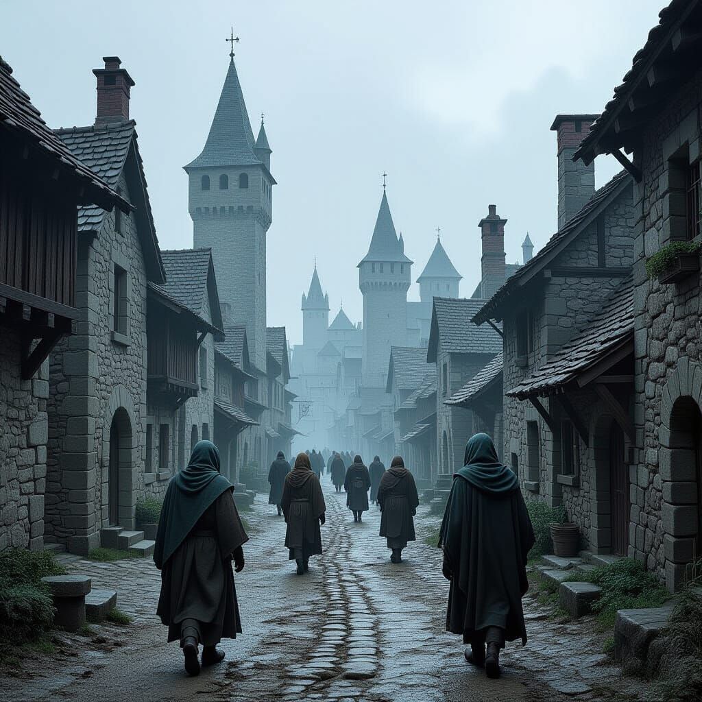 Medieval City in Somber Palette