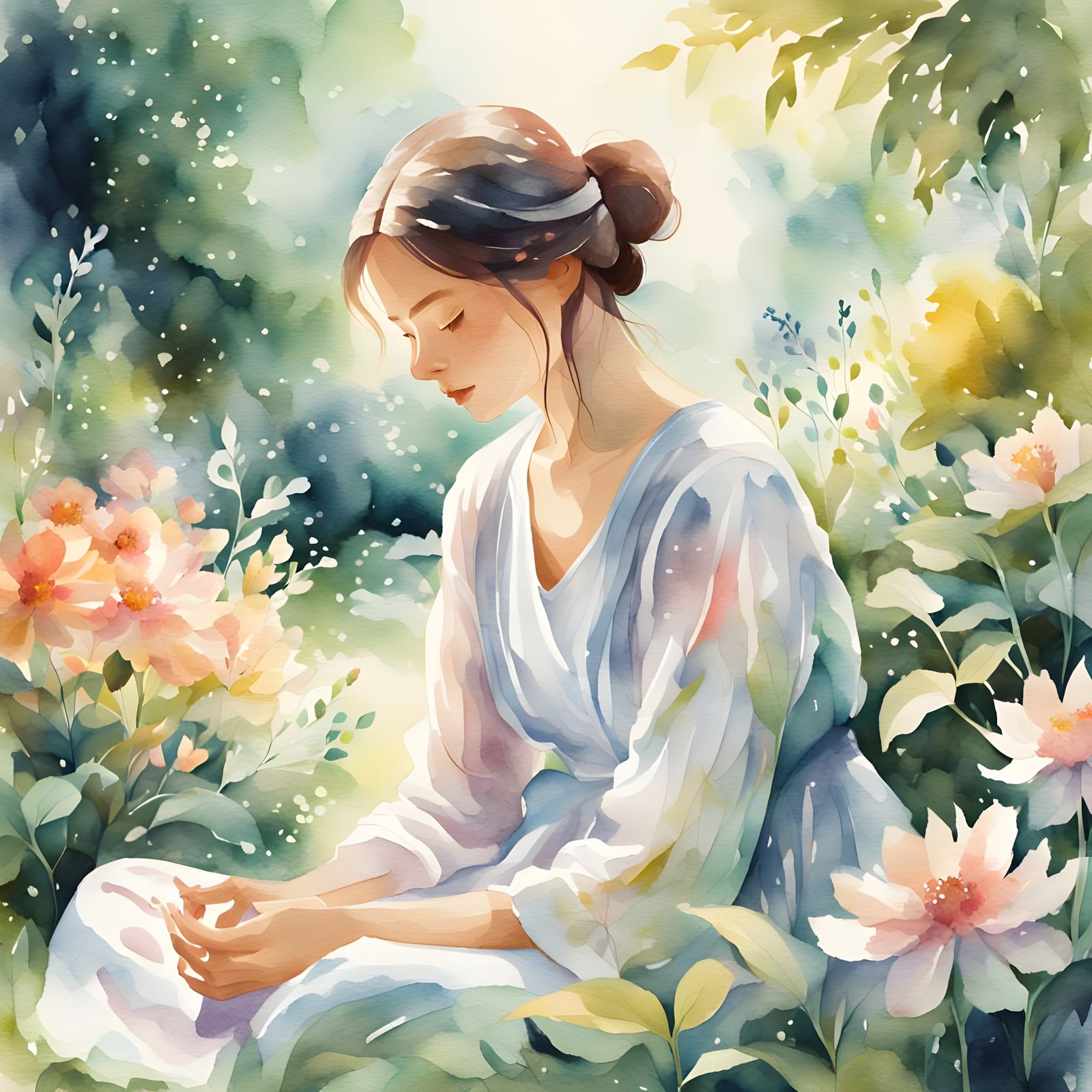 Serene Garden Scene: A Moment of Peace