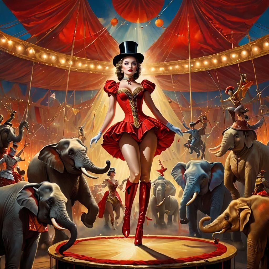 Stunning Circus Ring Leader in Maximalist Detail