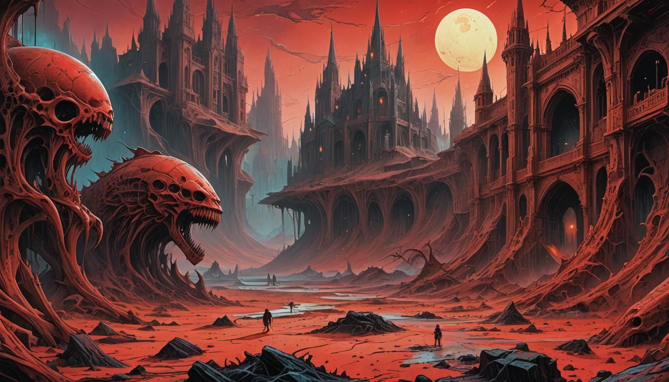 Retro-Futuristic Mars Landscape in Comic Book Style