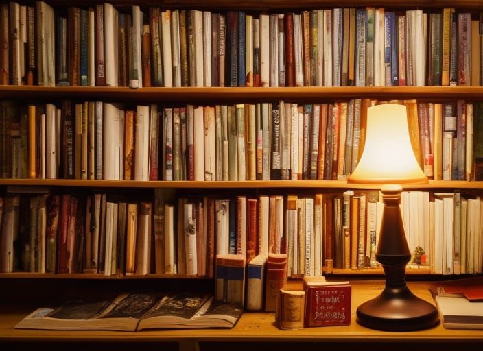 Festive Bookshelf with Magic and Herbs