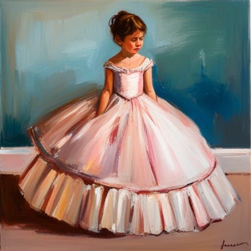 Girl in Ballgown as Oil Painting