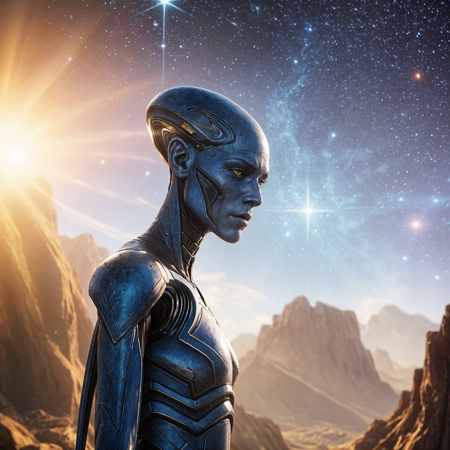 Ethereal Siriusian Being in Cinematic Splendor