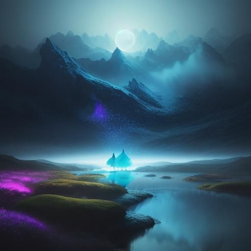 Ethereal Double Exposure Portrait on Alien Planet