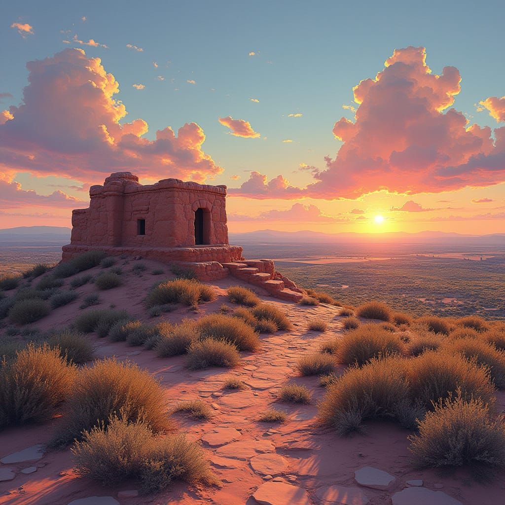 Chaco Canyon View from Penasco Blanco Great House