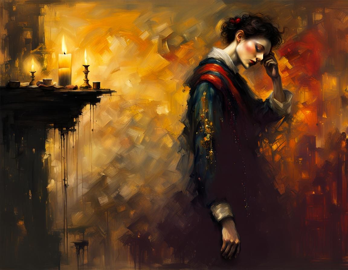 Ethereal Fantasy Figure with Candlelight