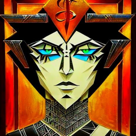 Complex Calligraphic Script in Vibrant Colors