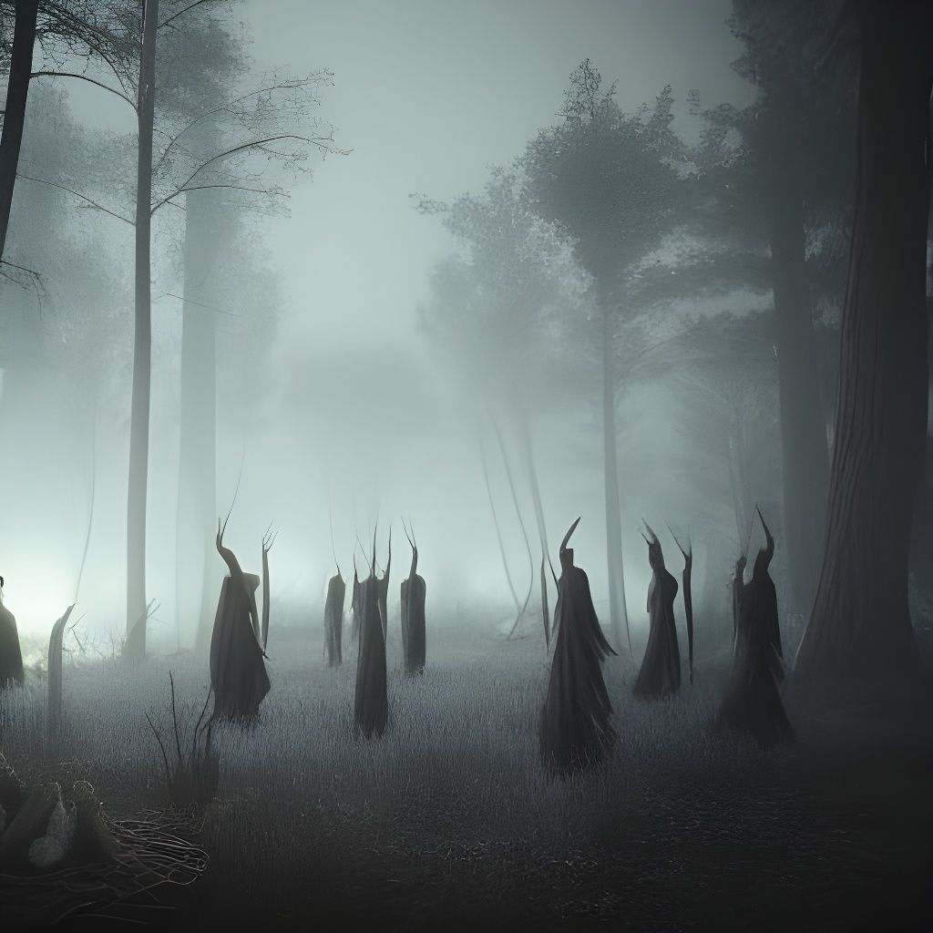 Eldritch Witches Ritual in Dark Forest