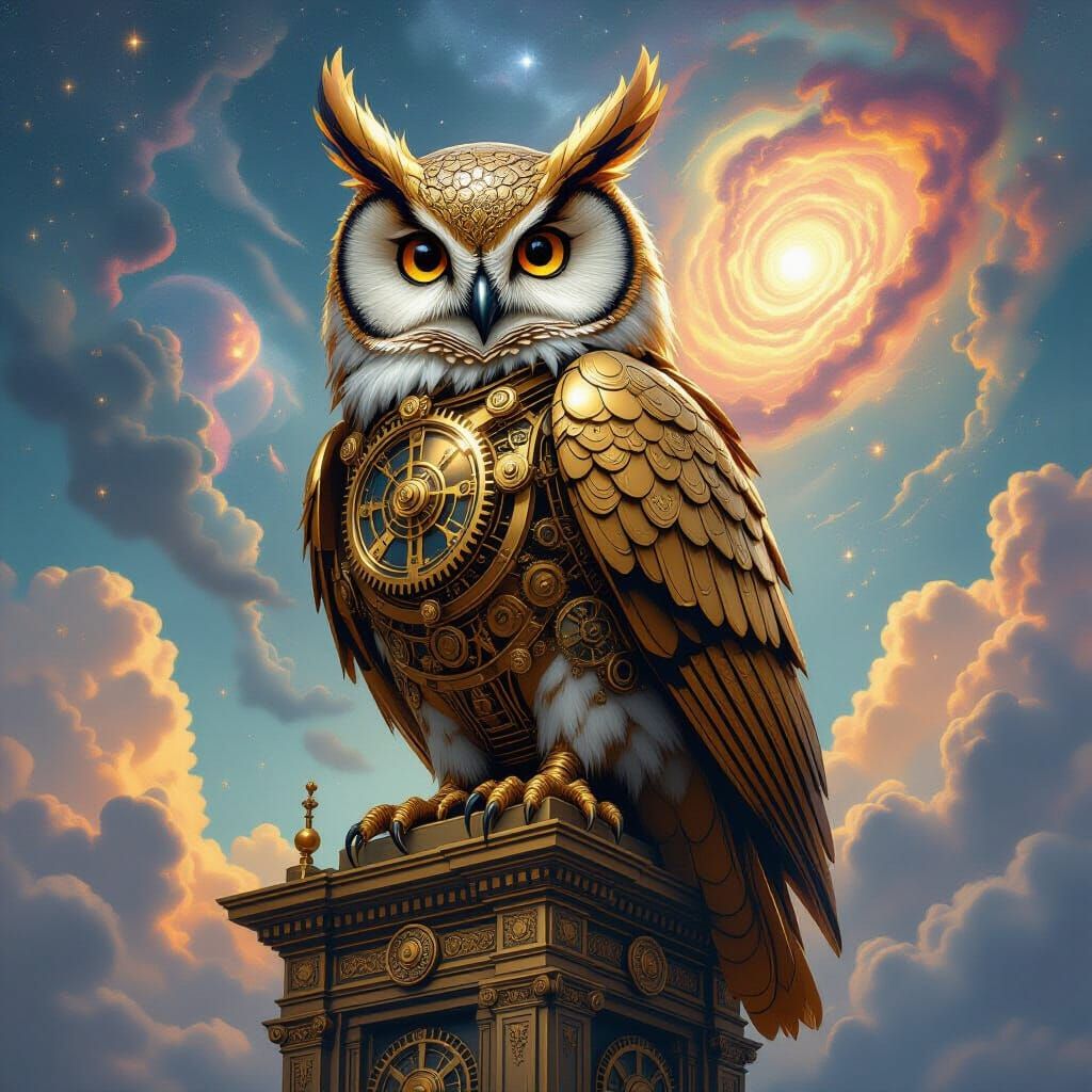Clockwork Owl Library Steampunk Cosmic Wonder