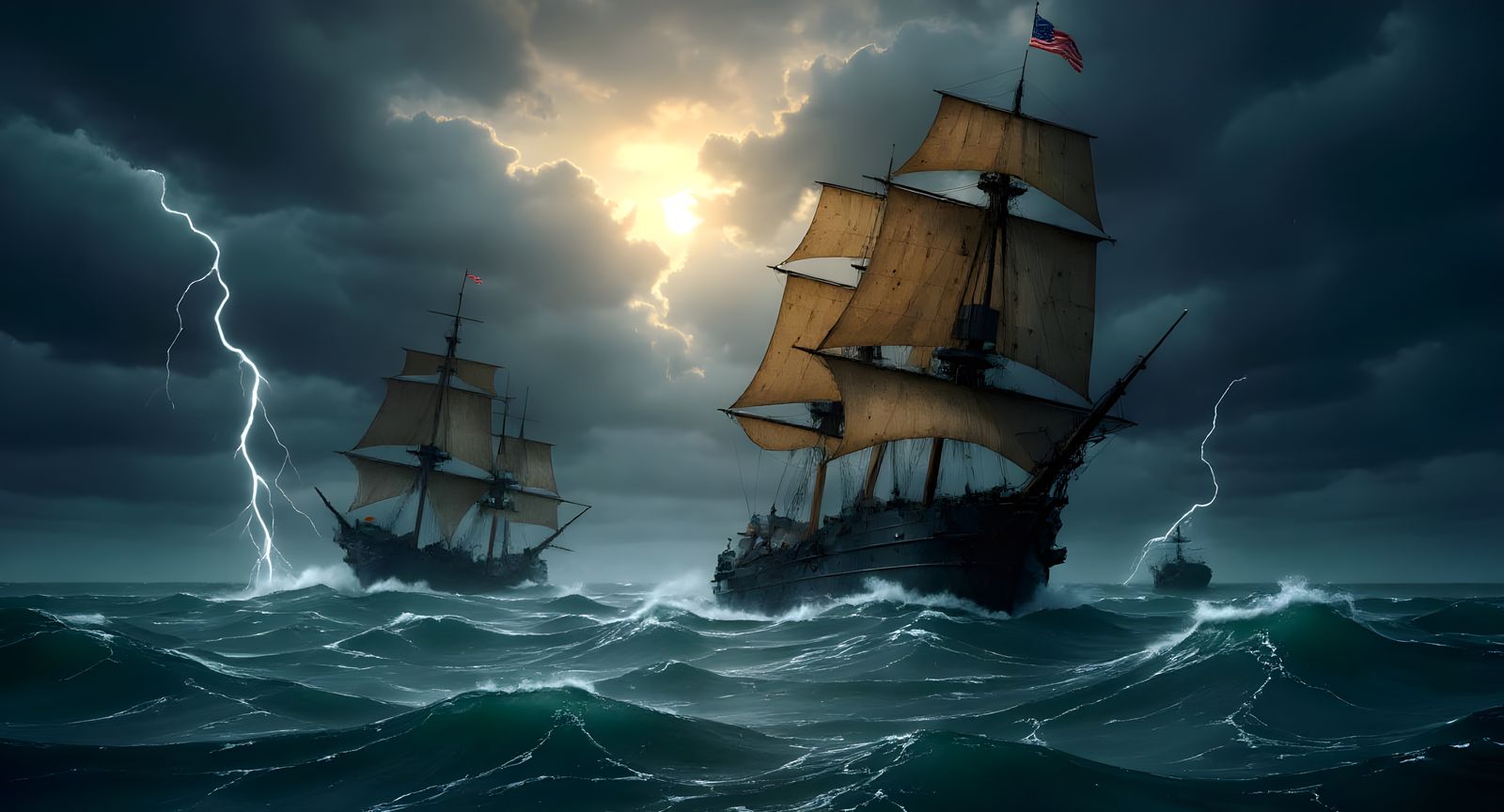 Destroyers Battle Great Storm in Dramatic Concept Art