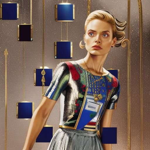 Golden Character in Retro Movie Poster Style