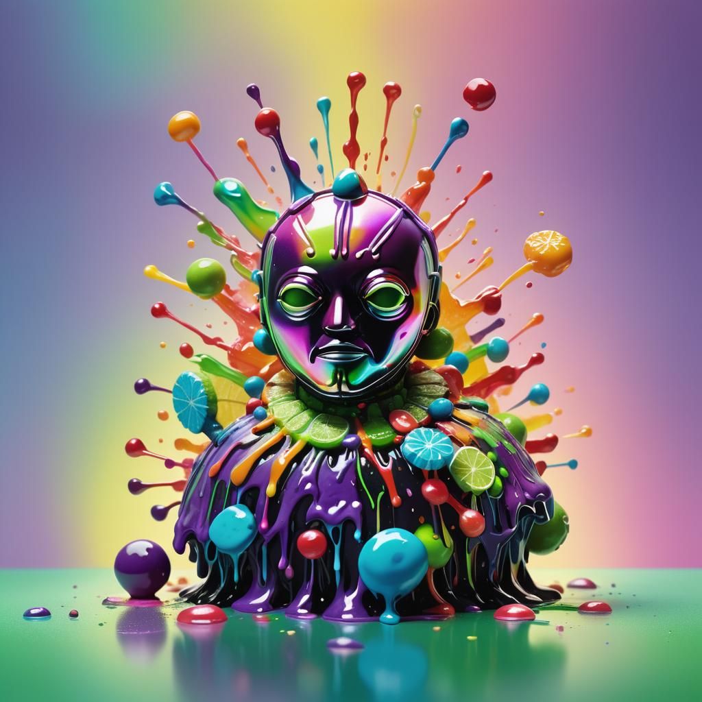 Hyperrealistic Lime Candyman Concept Art in Street Art Style
