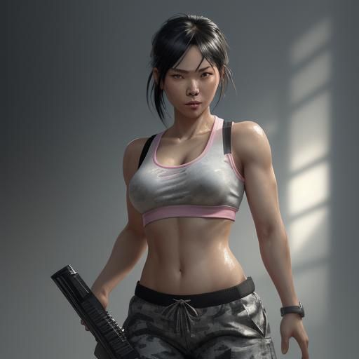 Hyperdetailed Portrait of an Asian Female Detective