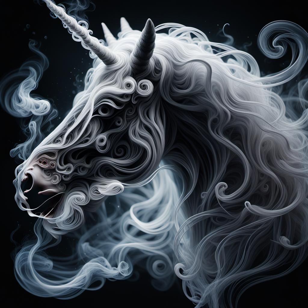 Vape Smoke Art: A Minimalist Unicorn