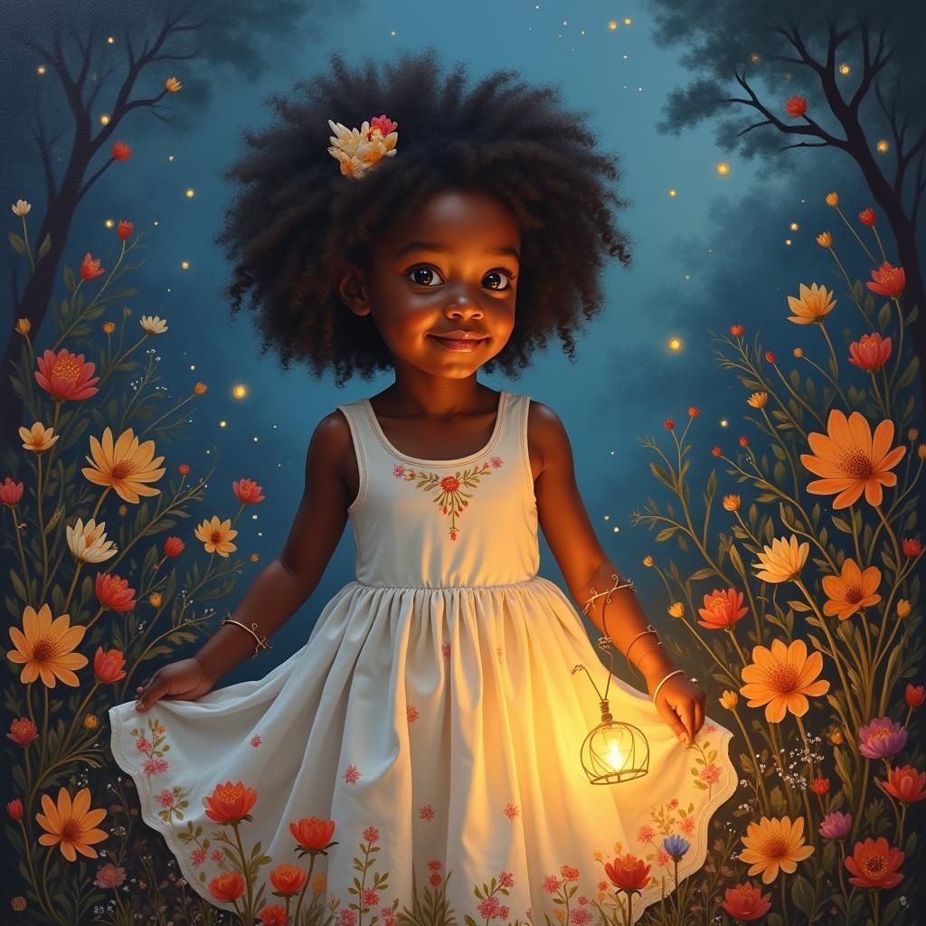 Enchanted Portrait of Girl in Autumn Landscape