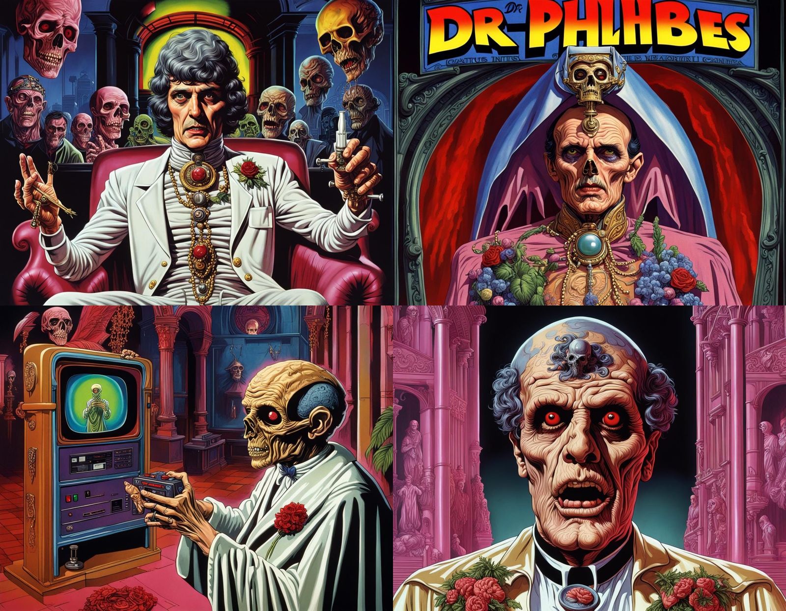 Dr. Phibes Horror in 1980s Video Game Style