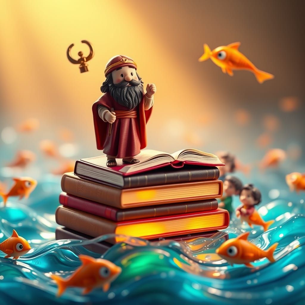 Hasidic Moses Parting Sea of Knowledge, Pixar Style