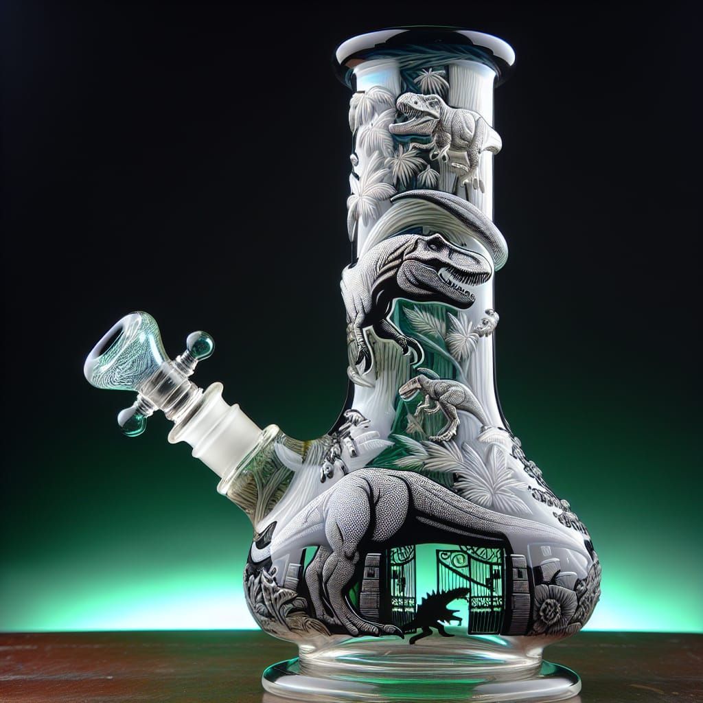 Jurassic Park Themed Glass Bong