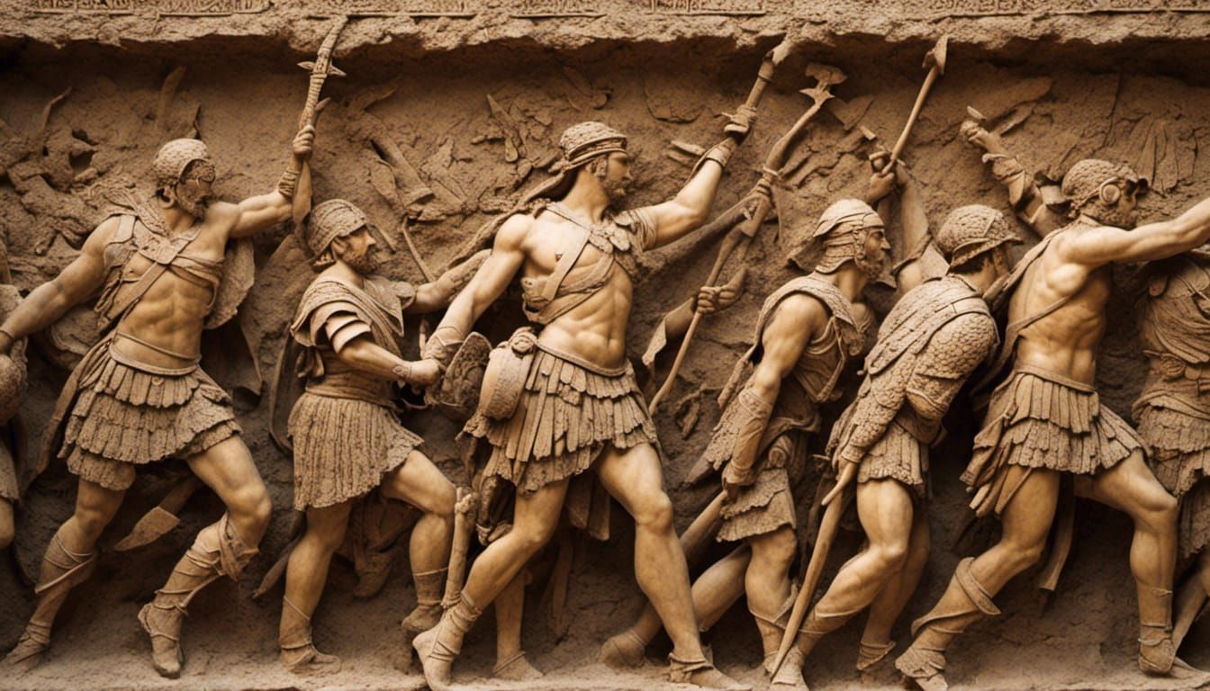 Gladiator Relief in Alma-Tadema Style, Amphitheatre of Mérid...