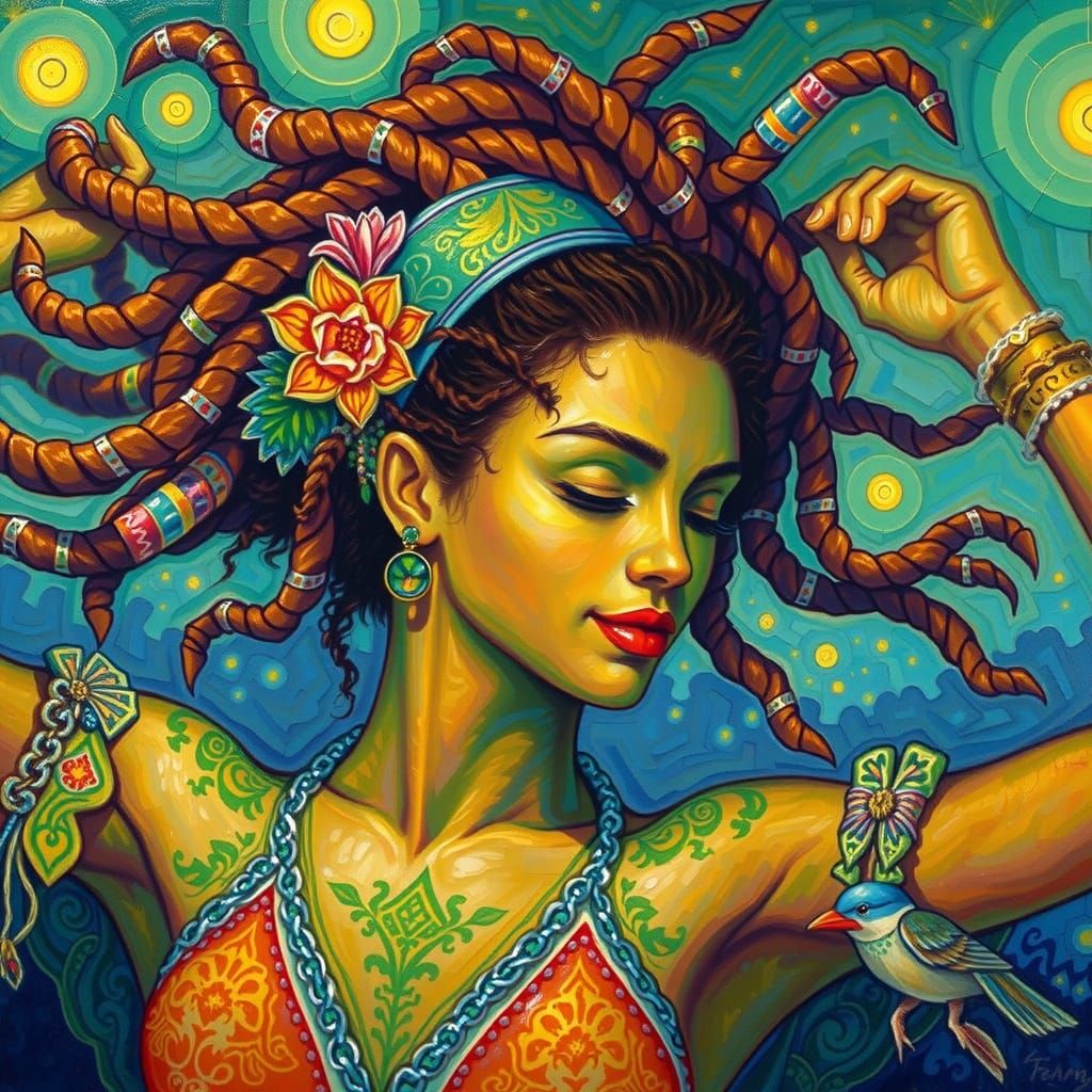 Caribbean Island Goddess Basks in Sunlit Beach Paradise