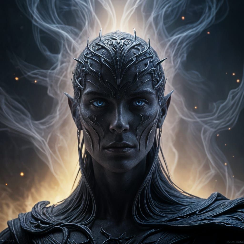 Dark Fantasy Portrait of Nebulous Being Valkarith