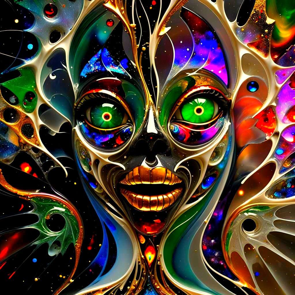 Shattered Murano Glass in Spiral Galaxy Vortex