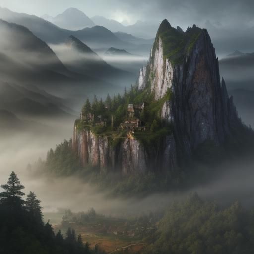 Misty Mountain Valley: Fantasy Concept Art