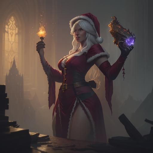 Naughty Mrs. Claus: Dark Fantasy Concept Art