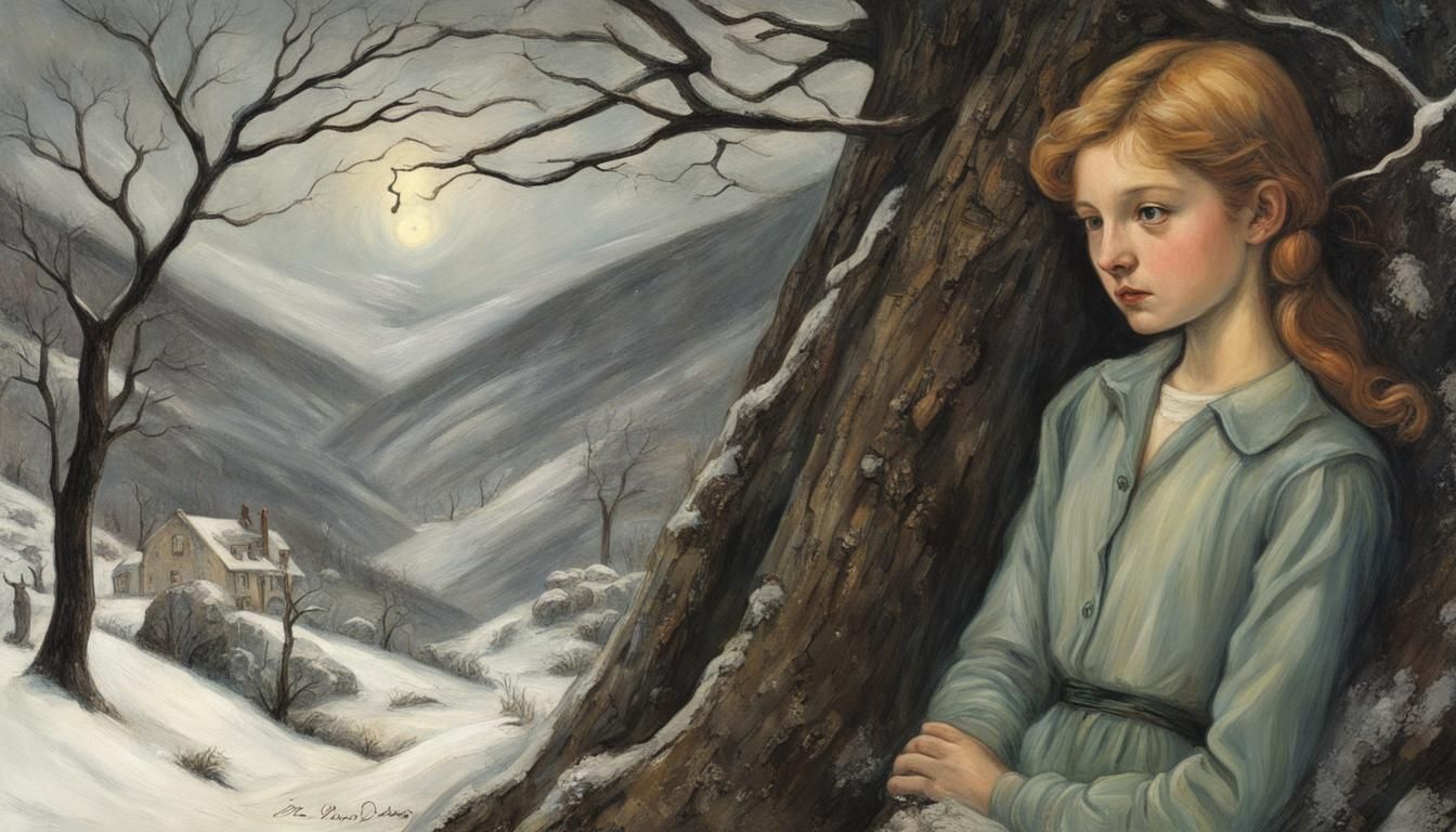 Nancy Drew and Demon Kiss in Pre-Raphaelite Style