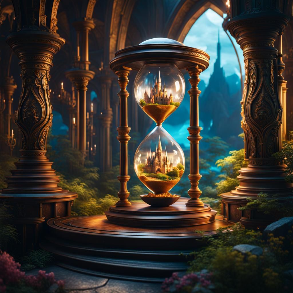 Fantasy World in Hourglass: Detailed Matte Painting