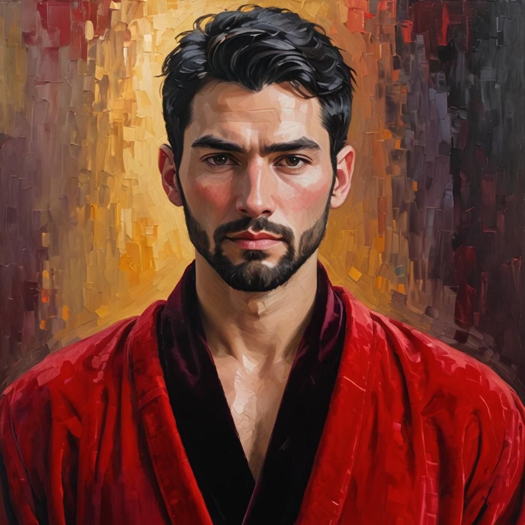 Neo-Impressionist Portrait in Impasto Style