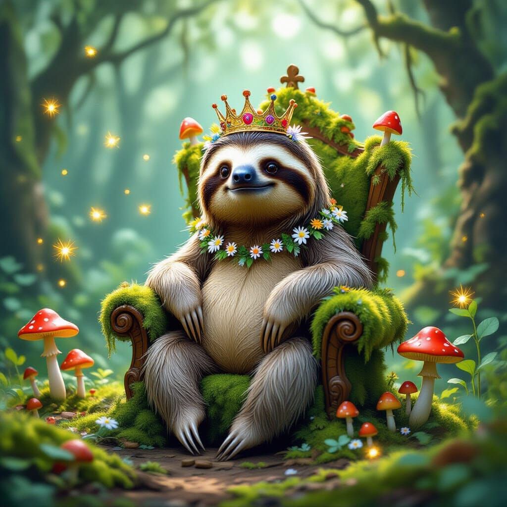 King Sloth in Enchanted Forest Glade