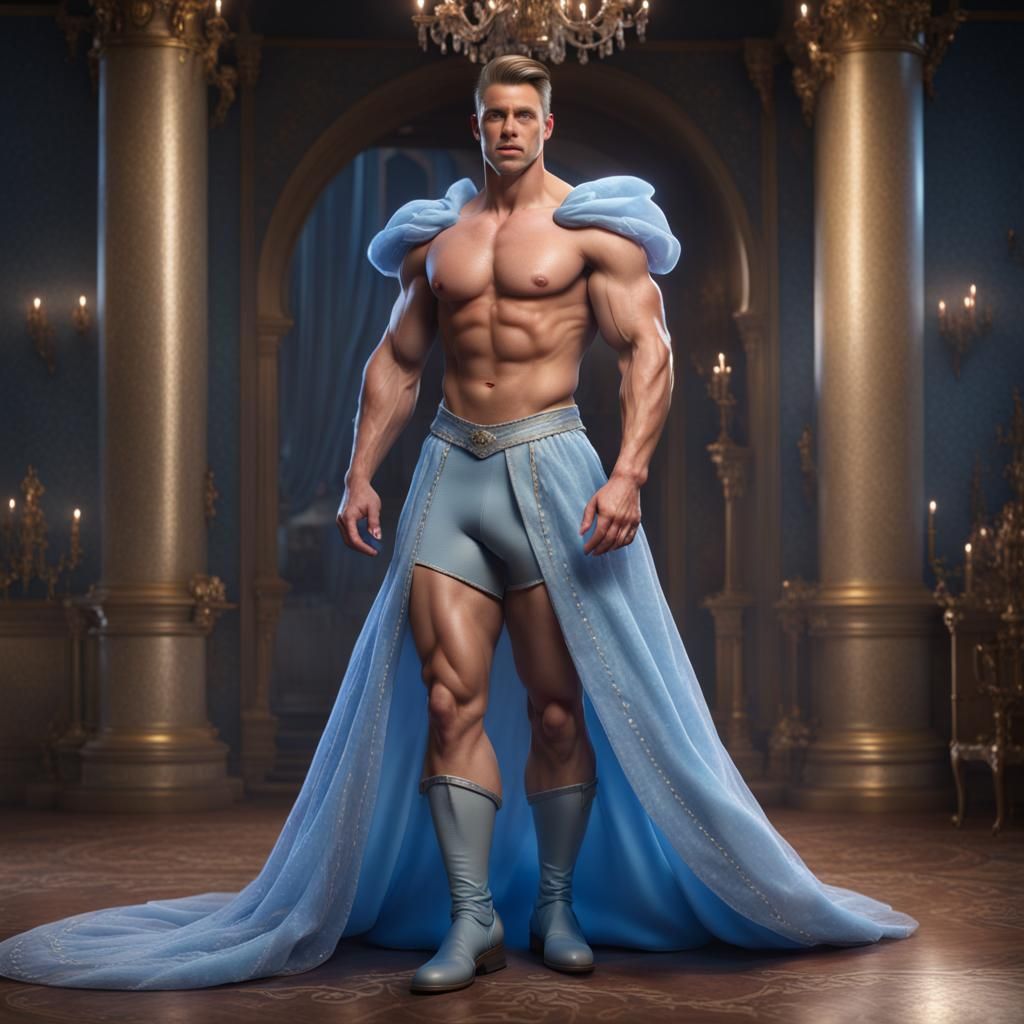 Hyperrealistic Muscular Cinderella: Full Body Art
