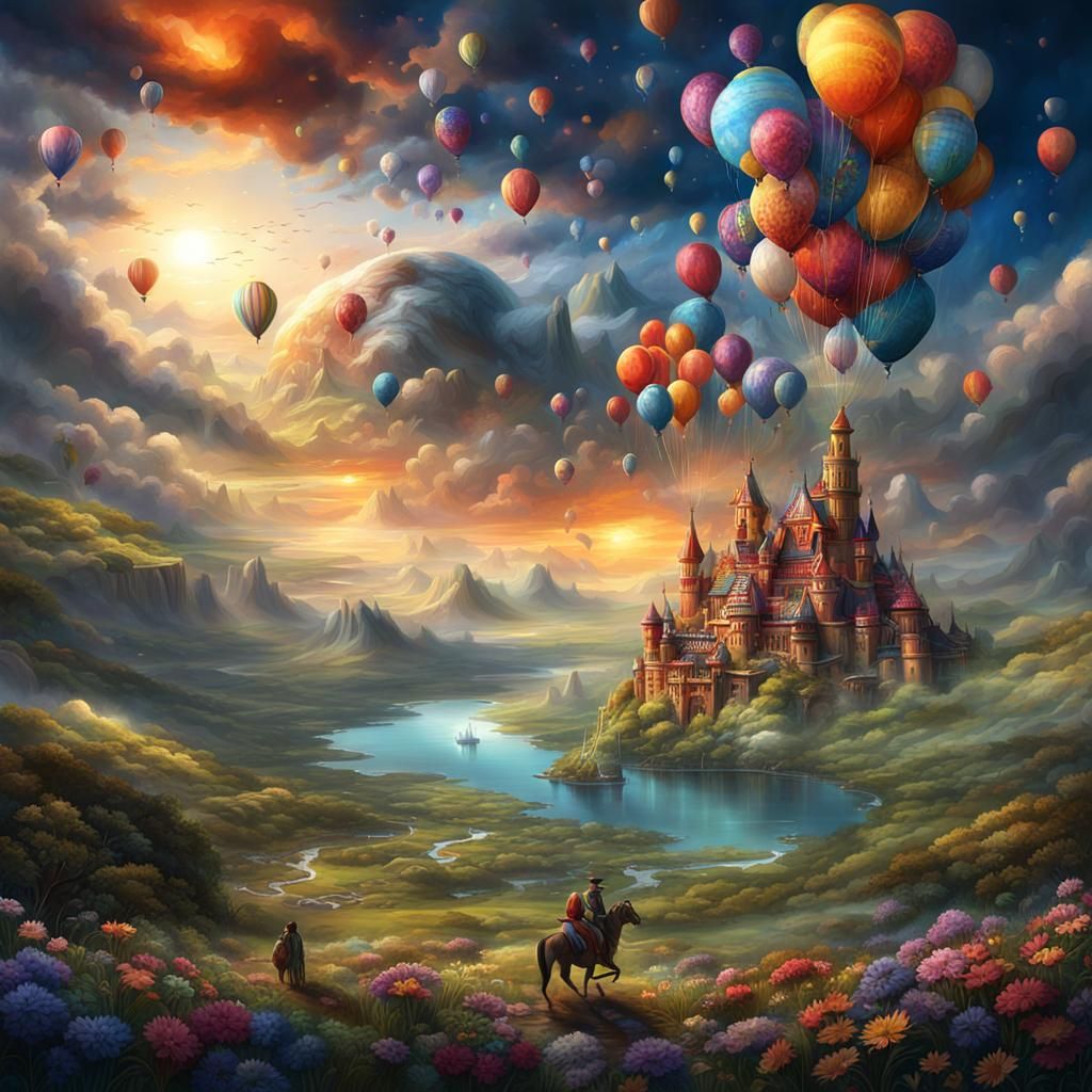 Dramatic Birthday Celebration in Digital Matte Painting