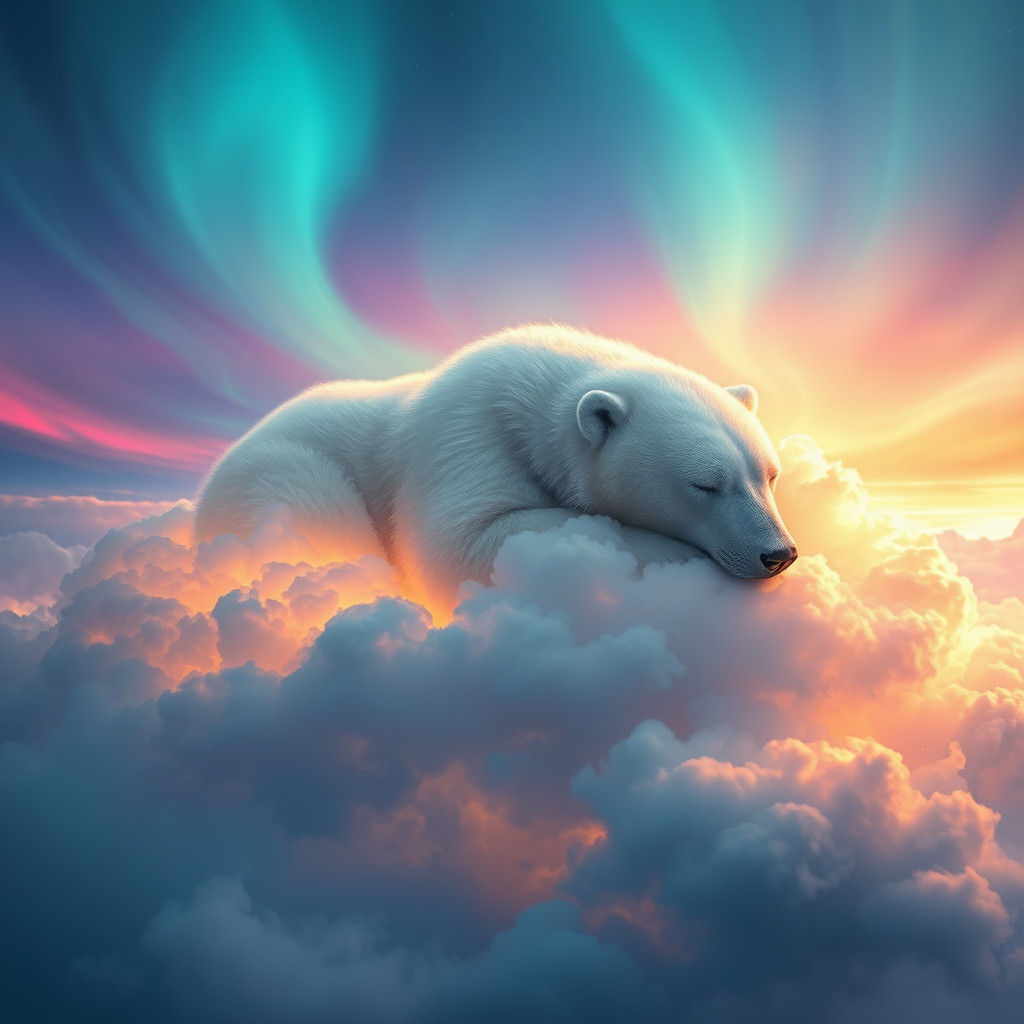 Polar Bear Cloud Under Aurora Borealis