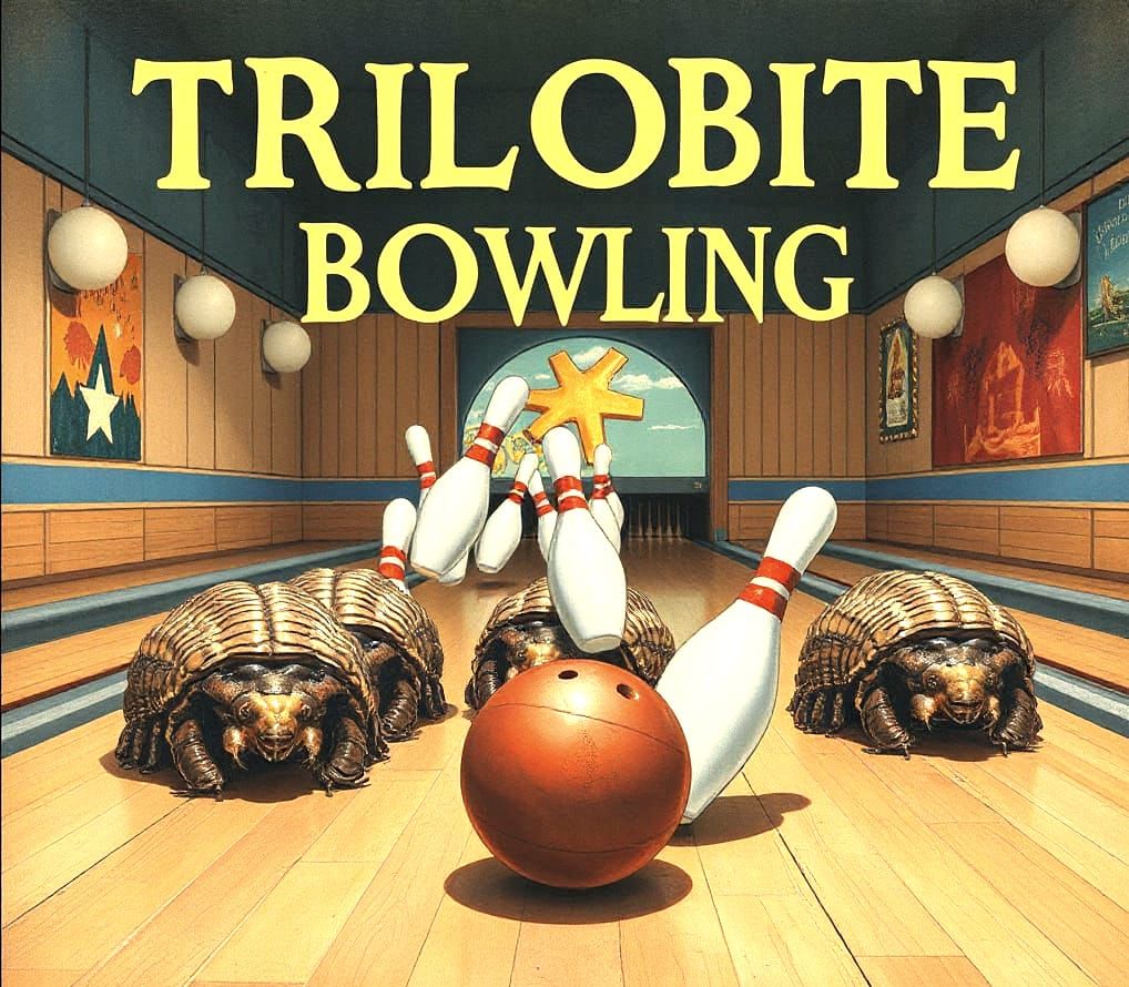 Trilobite Bowling Team in Classic Storybook Illustration Sty...