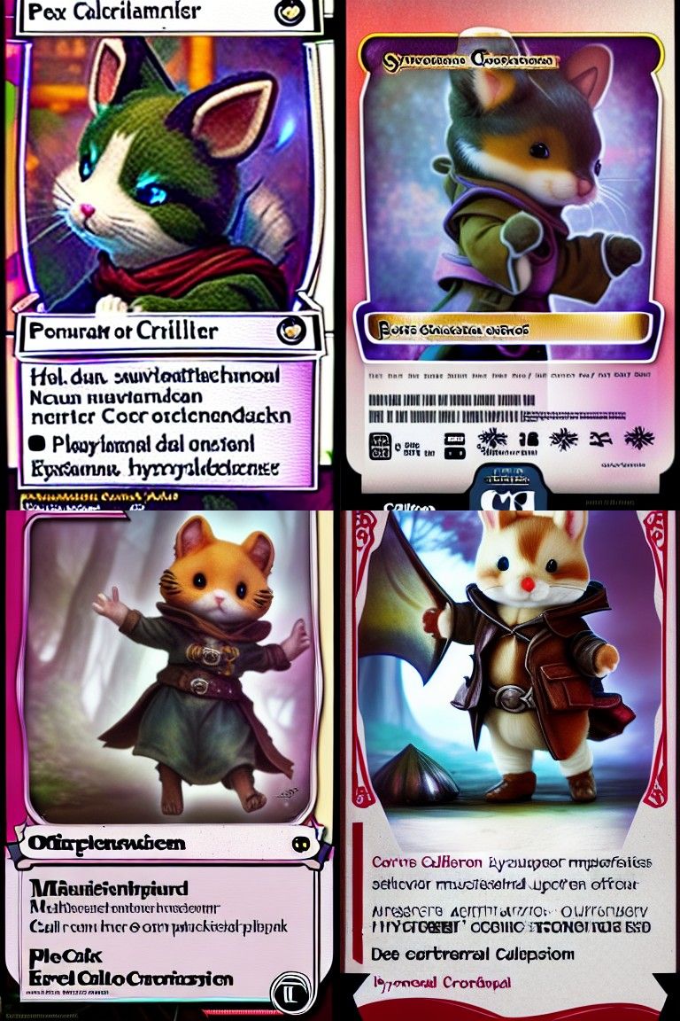 Calico Critter Planeswalker Card: Dark Fantasy Art