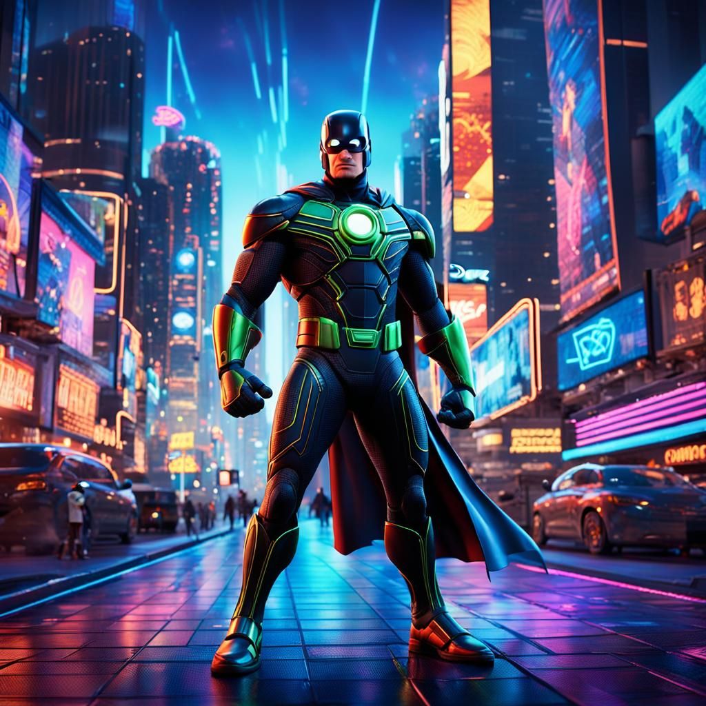 21st Century Comic Hero in Pixar 3D Style