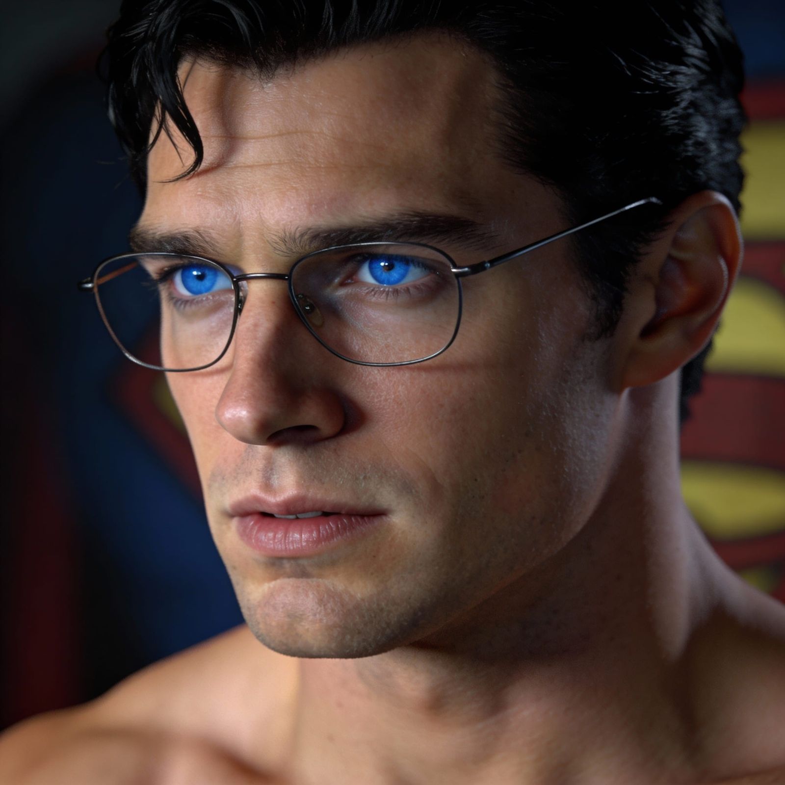 Handsome Clark Kent Portrait with Glasses