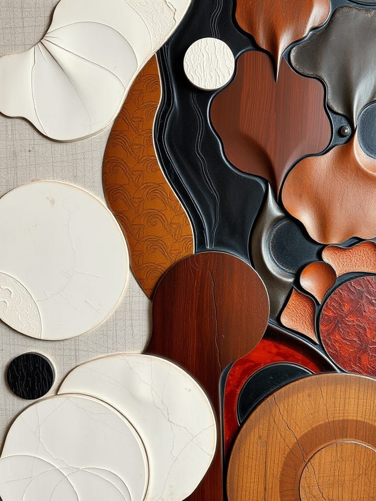 Mixed-Media Wallart Xiamen Lacquer Line Carving Sgraffito