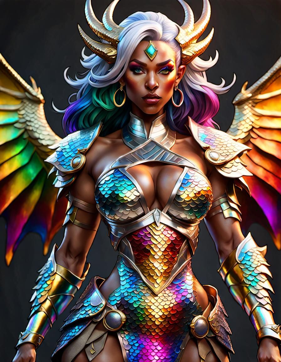 Dragon Goddess in Gold Bikini Armor