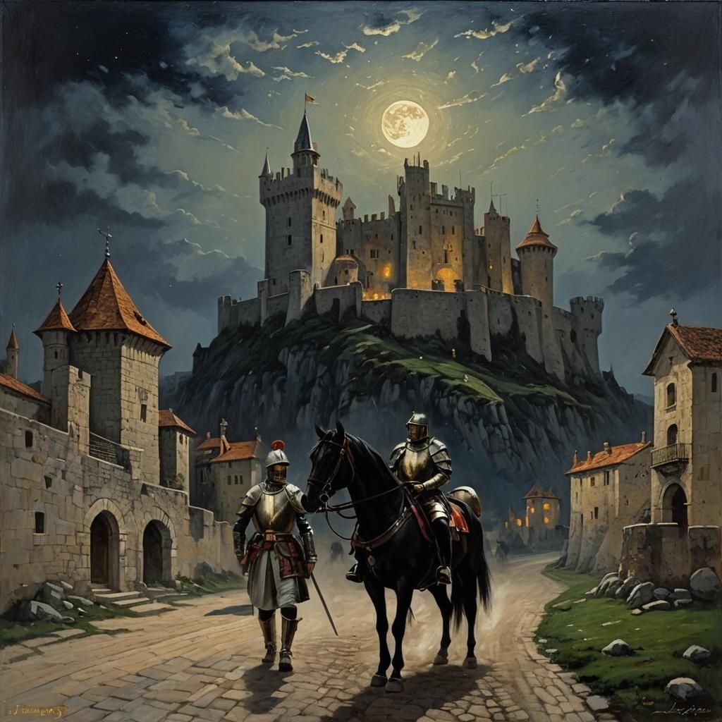 Templar Knight with Greatsword in Medieval Castle