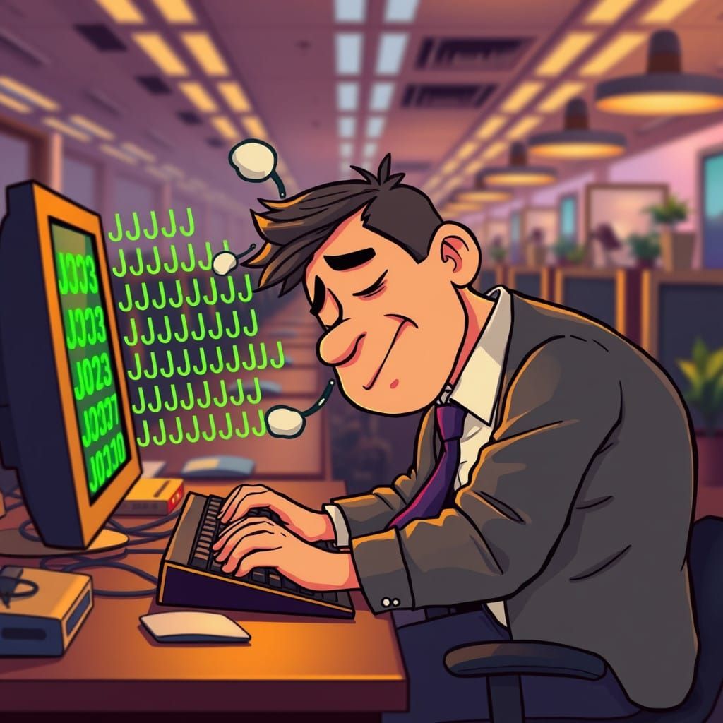 Lazy Office Worker in a Neon Dream