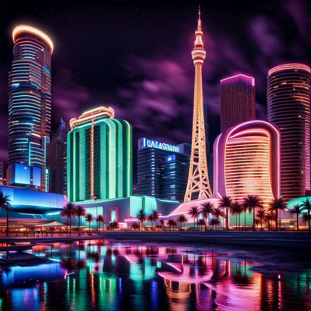 Vibrant Futuristic Cityscape at Night
